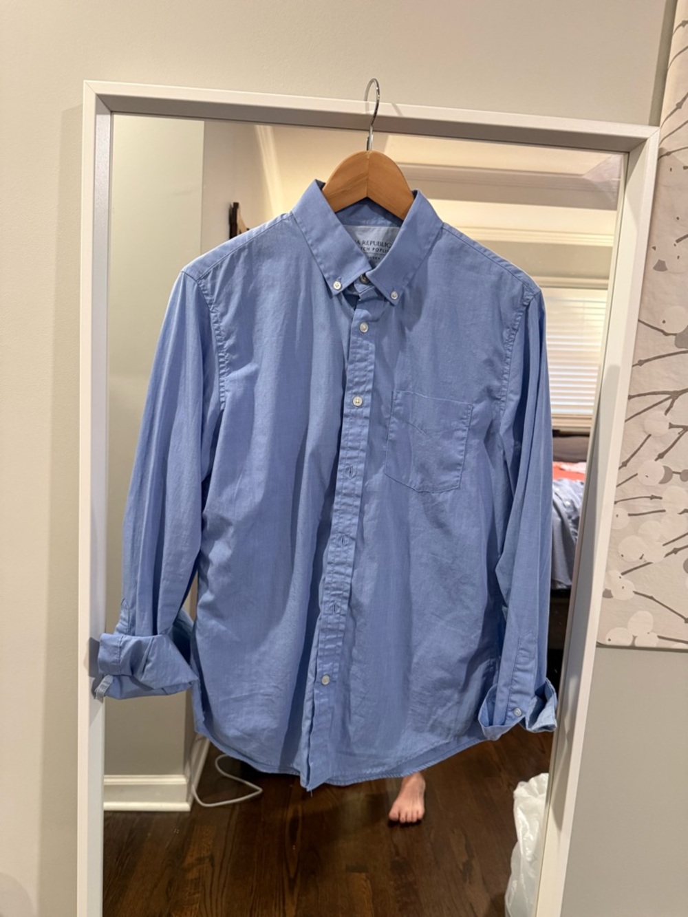 Banana Republic Light Blue Button-Down Men's Shirt - grant slim fit lux stretch